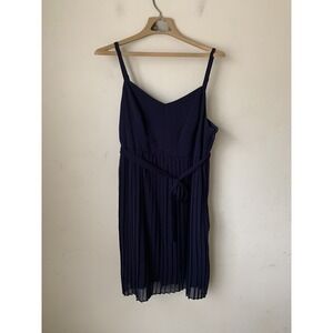 ModCloth Womens Dress Large Babydoll Slip Prom Empire Waist Fairy Pleated Blue